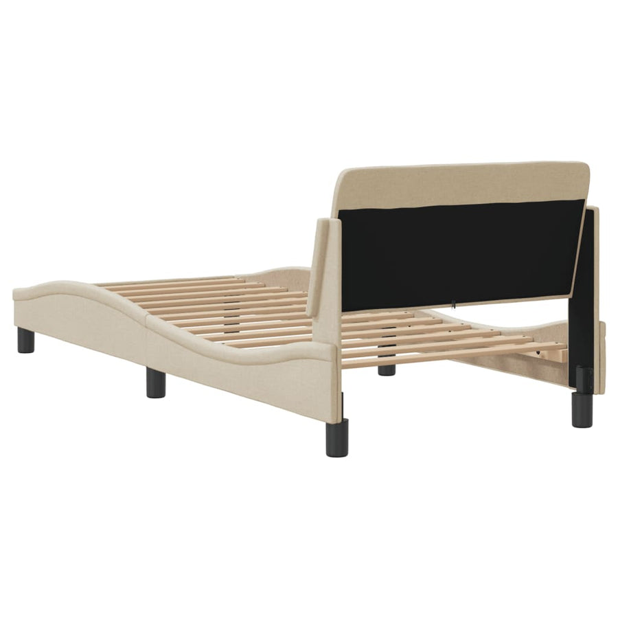 Bedframe met hoofdeinde "Dover" 90x190 cm stof crème