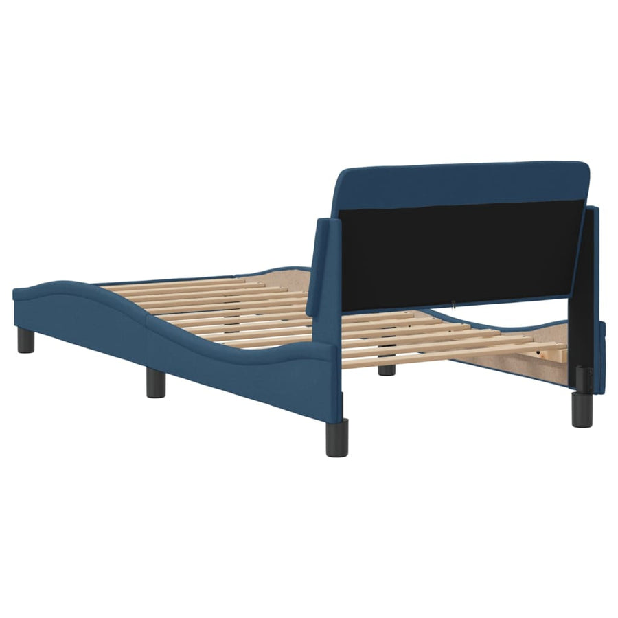 Bedframe met hoofdeinde "Dover" 90x190 cm stof blauw