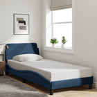 Bed frame with headboard "Dover" 90x190 cm fabric blue