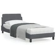 Bedframe 90x190 cm fluweel donkergrijs
