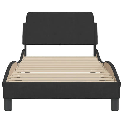 Bedframe Met Hoofdeinde Fluweel Zwart 90X190 Cm