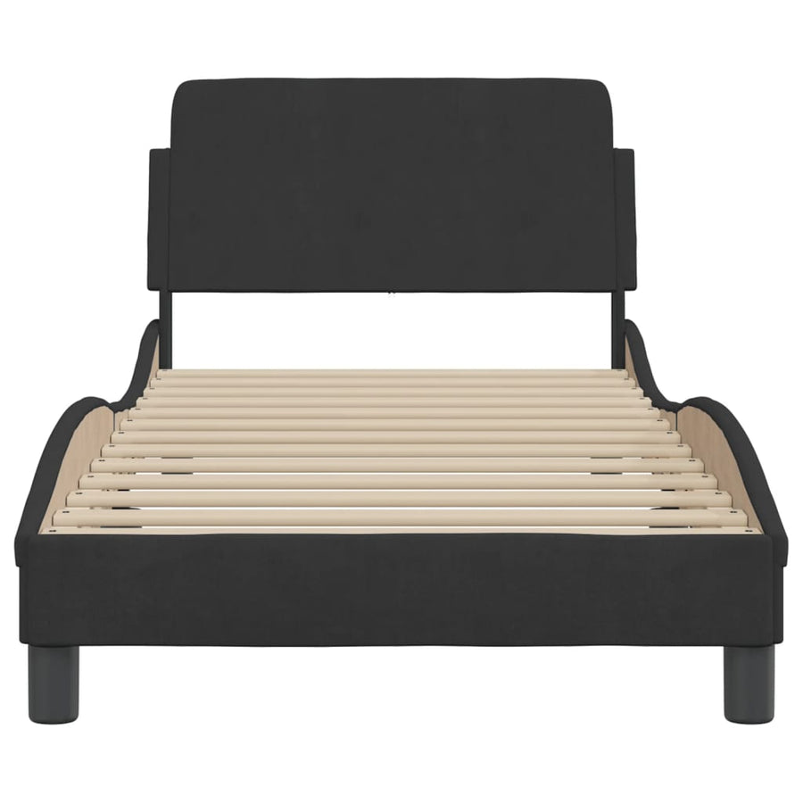 Bedframe Met Hoofdeinde Fluweel Zwart 90X190 Cm