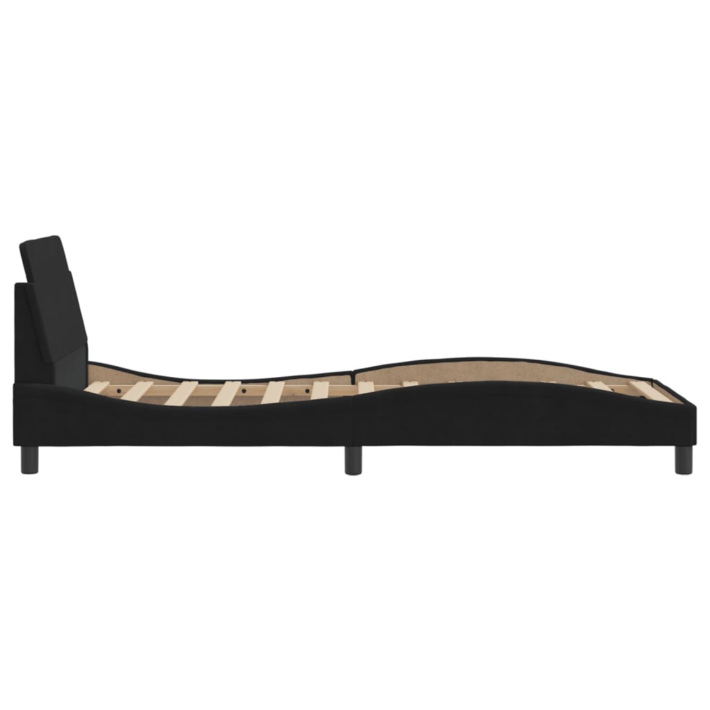 Bedframe Met Hoofdeinde Fluweel Zwart 90X190 Cm