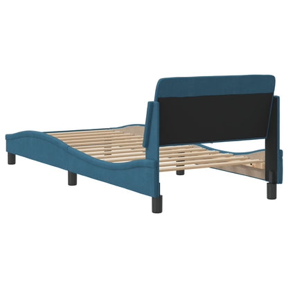 Bedframe Met Hoofdeinde Fluweel Blauw 90X190 Cm