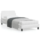 Bedframe 90x190 cm wit kunstleer