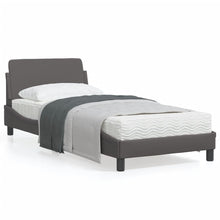 Bedframe Met Hoofdbord Kunstleer Grijs 90X190 Cm