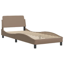 Bedframe Met Hoofdbord Kunstleer Cappucinnokleurig 90X190 Cm