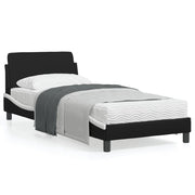 Bedframe 90x190 cm kunstleer zwart wit