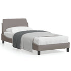 Bed frame with headboard "Dover" 90x200 cm fabric taupe