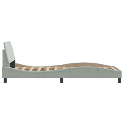Bedframe Met Hoofdeinde Fluweel Lichtgrijs 90X200 Cm