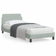 Bedframe 90x200 cm lichtgrijs fluweel