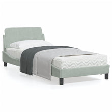 Bedframe Met Hoofdeinde Fluweel Lichtgrijs 90X200 Cm