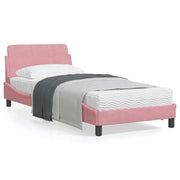 Bedframe 90x200 cm fluweel roze