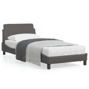Bedframe 90x200 cm kunstleer grijs