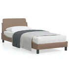 Bed frame "Dover" faux leather cappuccino-colored 90x200 cm