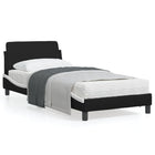 Bedframe 90x200 cm kunstleer zwart wit