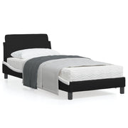 Bedframe 90x200 cm kunstleer zwart wit