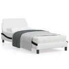 Bedframe 90x200 cm kunstleer wit zwart