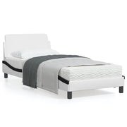 Bedframe 90x200 cm kunstleer wit zwart