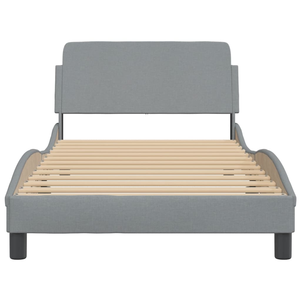 Bedframe Met Hoofdbord Stof Lichtgrijs 100X200 Cm