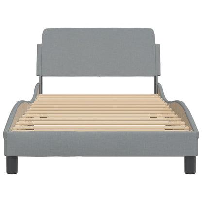 Bedframe Met Hoofdbord Stof Lichtgrijs 100X200 Cm