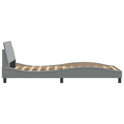 Bedframe Met Hoofdbord Stof Lichtgrijs 100X200 Cm