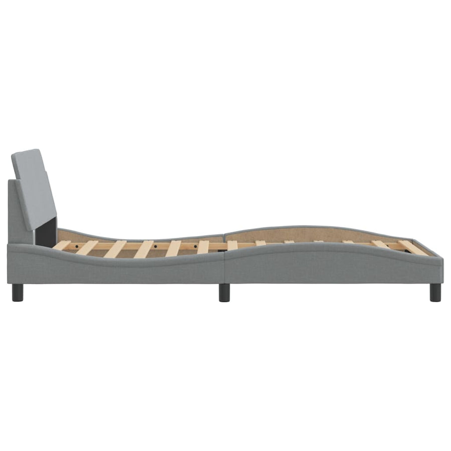Bedframe Met Hoofdbord Stof Lichtgrijs 100X200 Cm