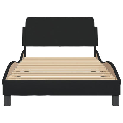 Bedframe Met Hoofdbord Stof Zwart 100X200 Cm