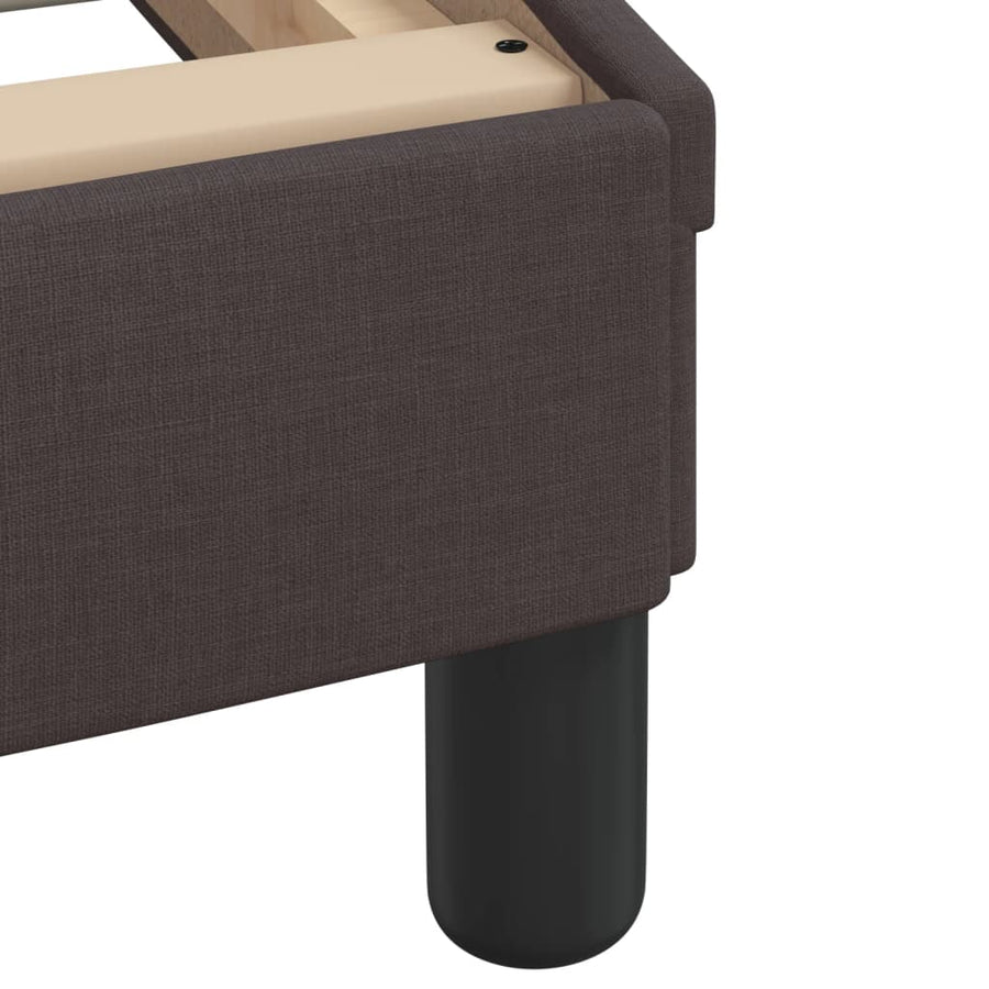 Bedframe Met Hoofdbord Stof Donkerbruin 100X200 Cm