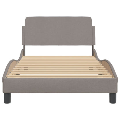 Bedframe Met Hoofdbord Stof Taupe 100X200 Cm