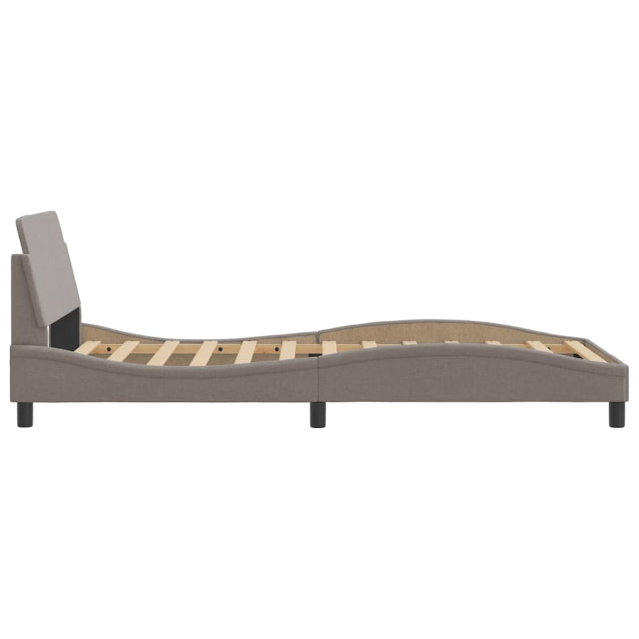 Bedframe Met Hoofdbord Stof Taupe 100X200 Cm