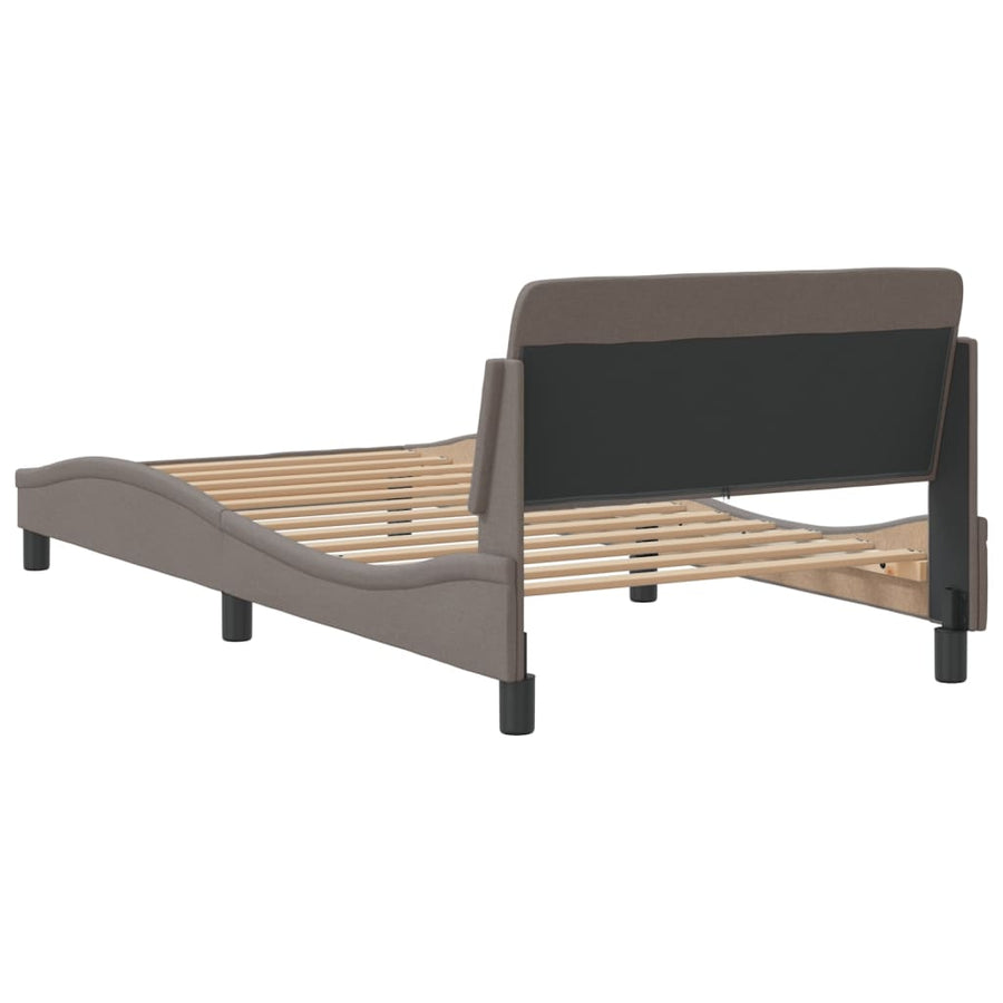 Bedframe Met Hoofdbord Stof Taupe 100X200 Cm