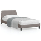 Bedframe Met Hoofdbord Stof Taupe 100X200 Cm