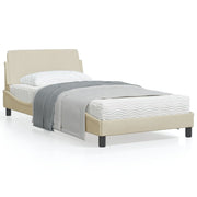 Bedframe 100x200 cm stof crèmekleurig