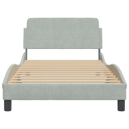 Bedframe Met Hoofdeinde Fluweel Lichtgrijs 100X200 Cm