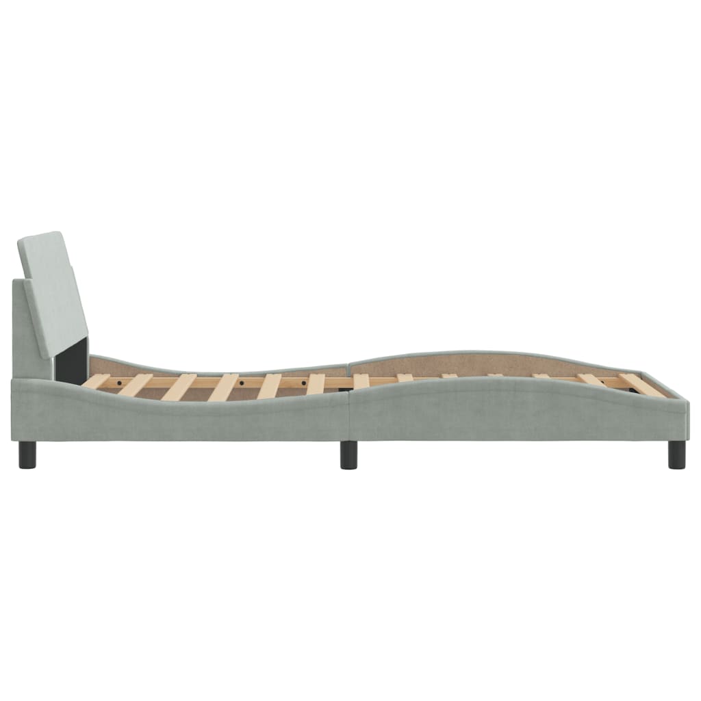 Bedframe Met Hoofdeinde Fluweel Lichtgrijs 100X200 Cm