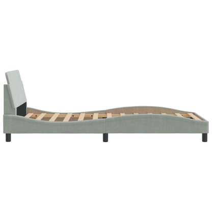 Bedframe Met Hoofdeinde Fluweel Lichtgrijs 100X200 Cm