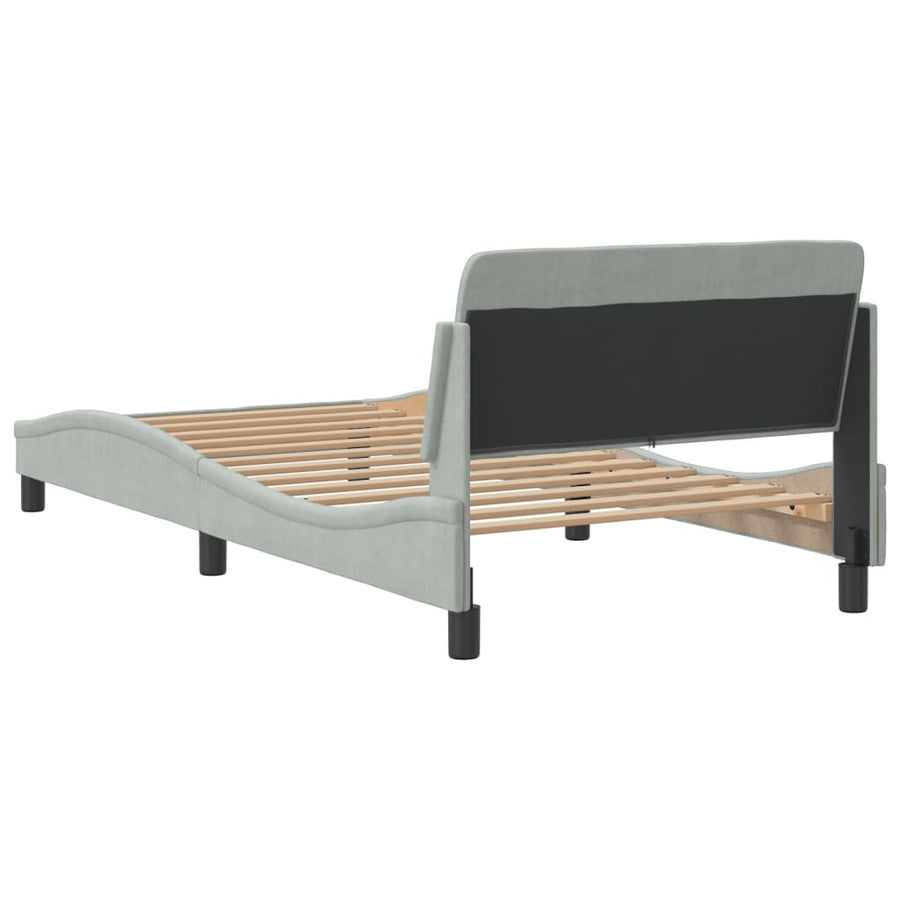 Bedframe Met Hoofdeinde Fluweel Lichtgrijs 100X200 Cm