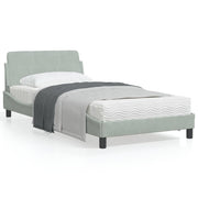 Bedframe 100x200 cm fluweel lichtgrijs