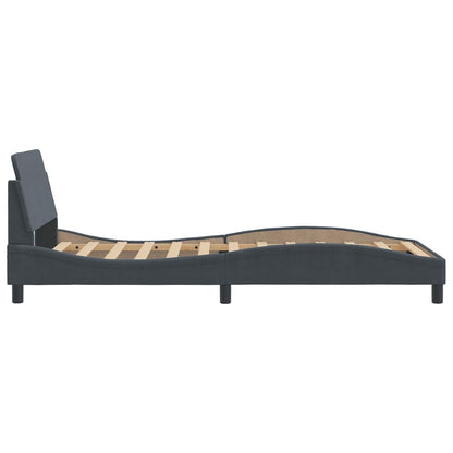 Bedframe Met Hoofdeinde Fluweel Donkergrijs 100X200 Cm