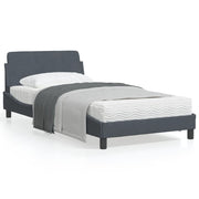 Bedframe 100x200 cm fluweel donkergrijs