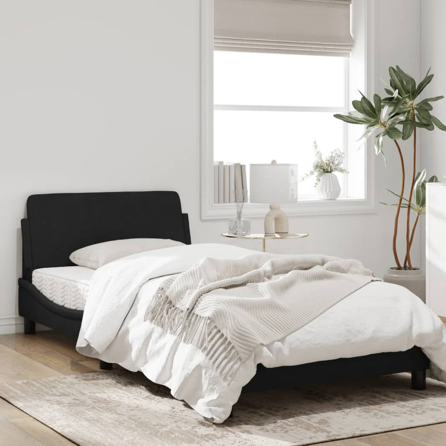 Bedframe Met Hoofdeinde Fluweel Zwart 100X200 Cm