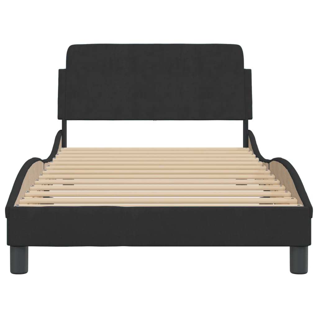 Bedframe Met Hoofdeinde Fluweel Zwart 100X200 Cm