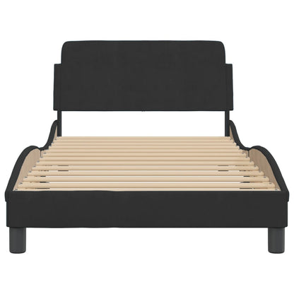 Bedframe Met Hoofdeinde Fluweel Zwart 100X200 Cm