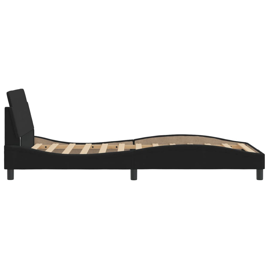 Bedframe Met Hoofdeinde Fluweel Zwart 100X200 Cm