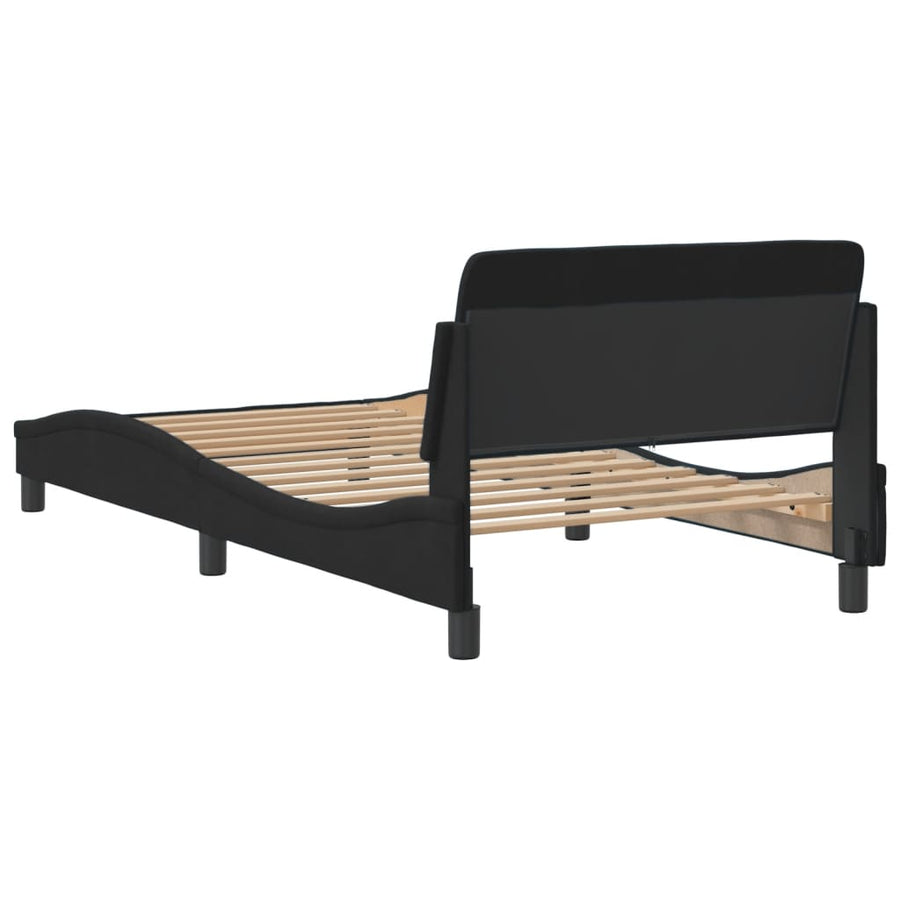 Bedframe Met Hoofdeinde Fluweel Zwart 100X200 Cm