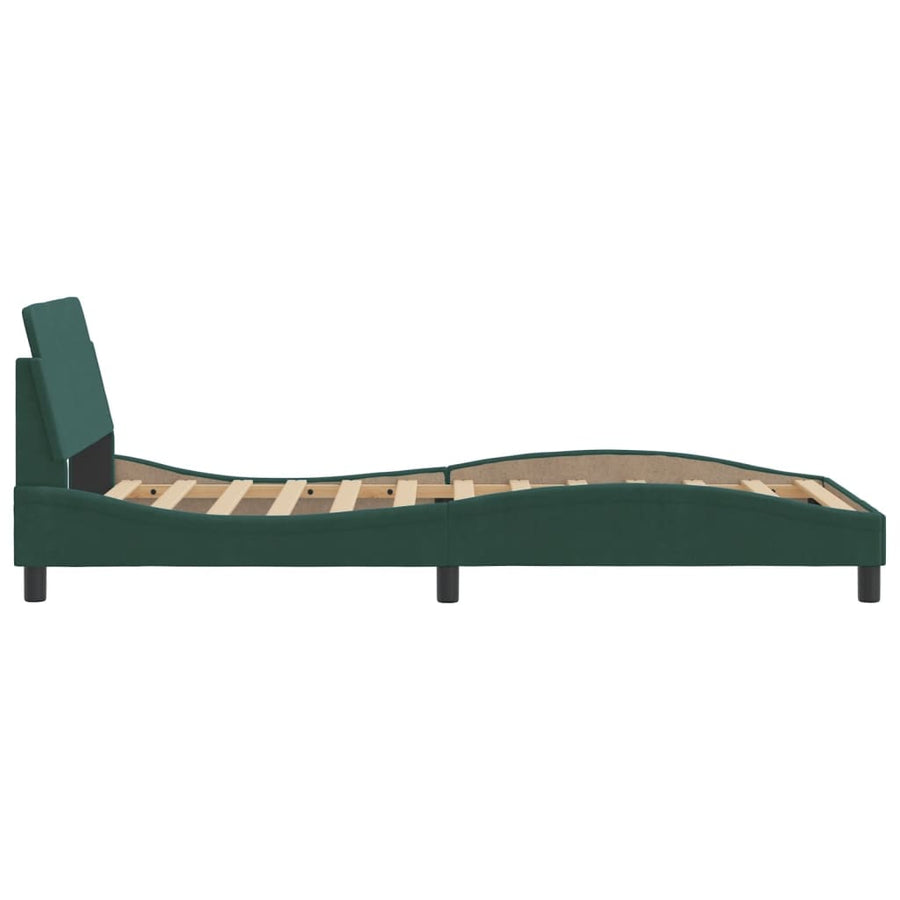 Bedframe Met Hoofdeinde Fluweel Donkergroen 100X200 Cm
