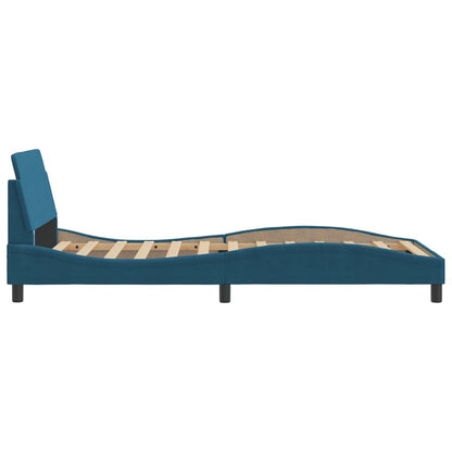 Bedframe Met Hoofdeinde Fluweel Blauw 100X200 Cm