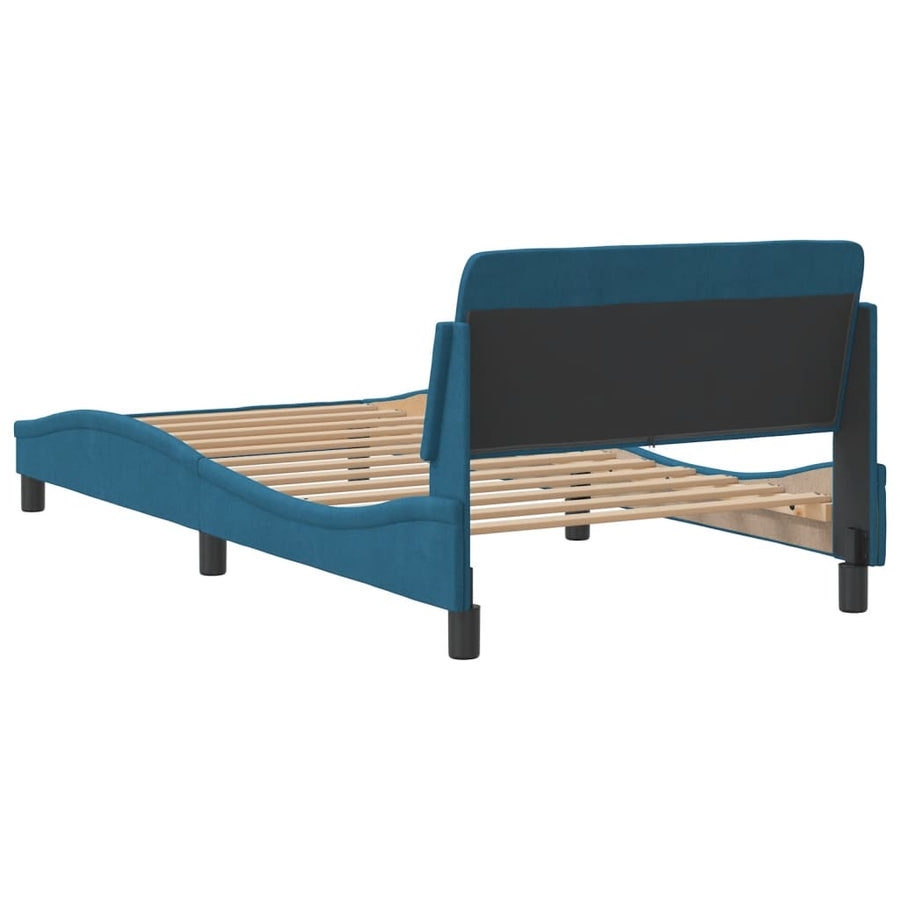 Bedframe Met Hoofdeinde Fluweel Blauw 100X200 Cm