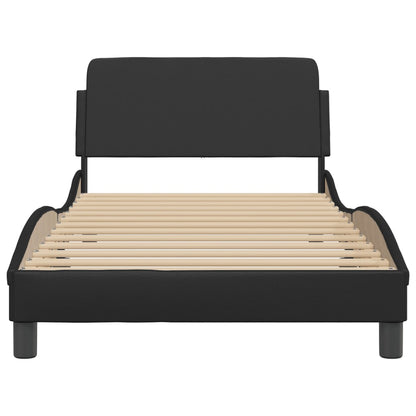 Bedframe Met Hoofdbord Kunstleer Zwart 100X200 Cm